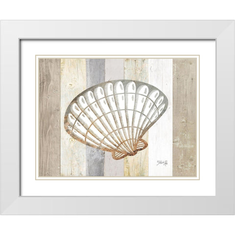 Coastal Shell II White Modern Wood Framed Art Print with Double Matting by Rae, Marla