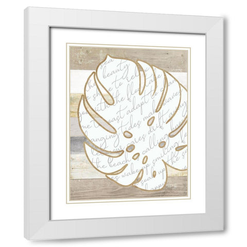 Coastal Leaf II White Modern Wood Framed Art Print with Double Matting by Rae, Marla