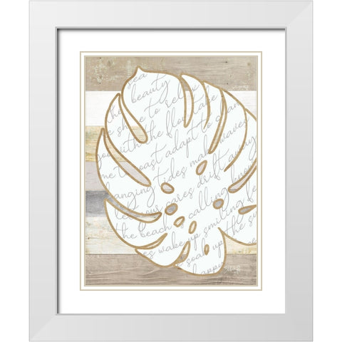 Coastal Leaf II White Modern Wood Framed Art Print with Double Matting by Rae, Marla