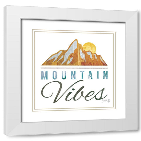Mountain Vibes White Modern Wood Framed Art Print with Double Matting by Rae, Marla