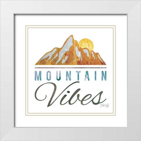 Mountain Vibes White Modern Wood Framed Art Print with Double Matting by Rae, Marla