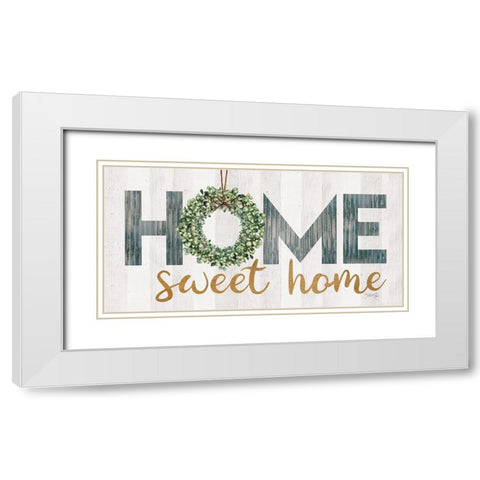 Home Sweet Home White Modern Wood Framed Art Print with Double Matting by Rae, Marla