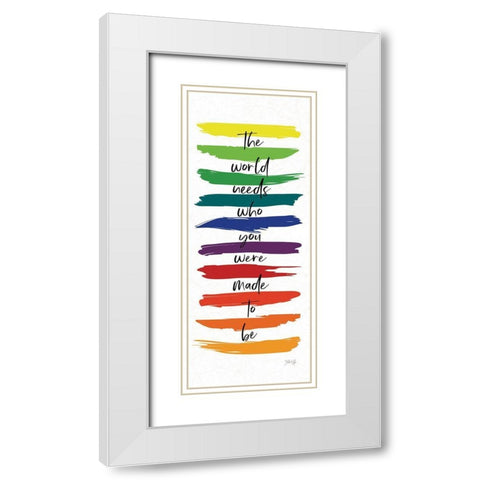 Rainbow Made to Be White Modern Wood Framed Art Print with Double Matting by Rae, Marla