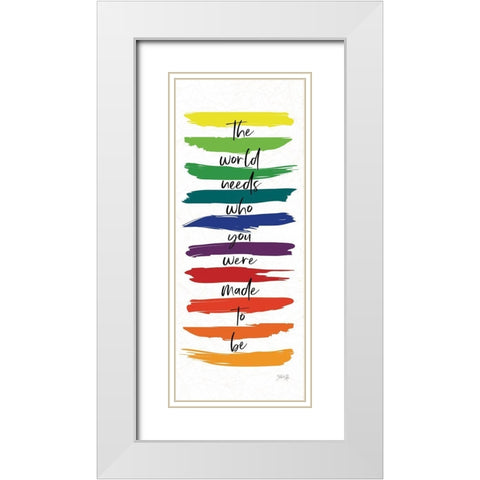 Rainbow Made to Be White Modern Wood Framed Art Print with Double Matting by Rae, Marla