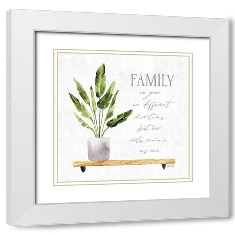 Family White Modern Wood Framed Art Print with Double Matting by Rae, Marla