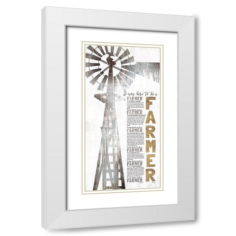 Born to be a Farmer White Modern Wood Framed Art Print with Double Matting by Rae, Marla