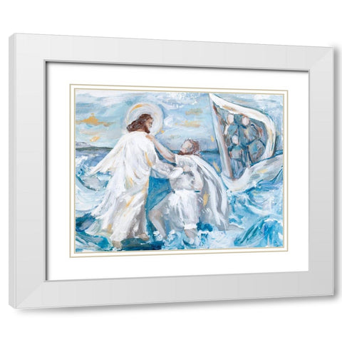 Deep Waters White Modern Wood Framed Art Print with Double Matting by Kissell, Mackenzie