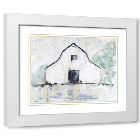 Rustic Barn White Modern Wood Framed Art Print with Double Matting by Kissell, Mackenzie