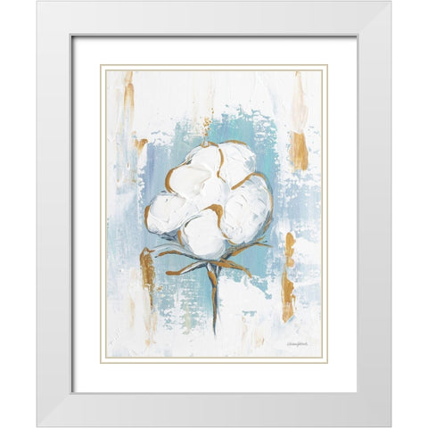 Cotton Boll  White Modern Wood Framed Art Print with Double Matting by Kissell, Mackenzie