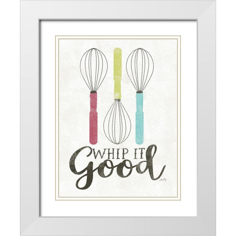 Whip It Good White Modern Wood Framed Art Print with Double Matting by Michelle, Misty