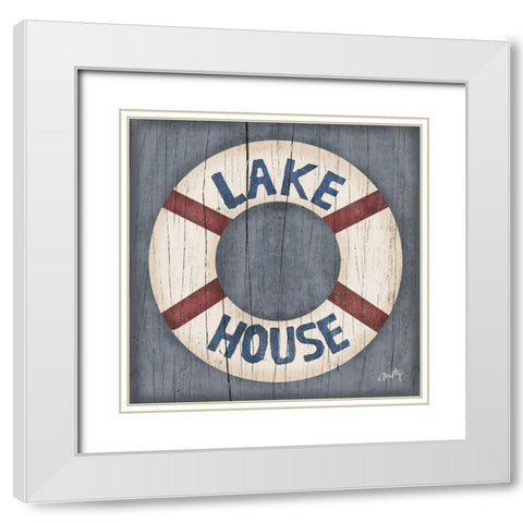 Lake House White Modern Wood Framed Art Print with Double Matting by Michelle, Misty