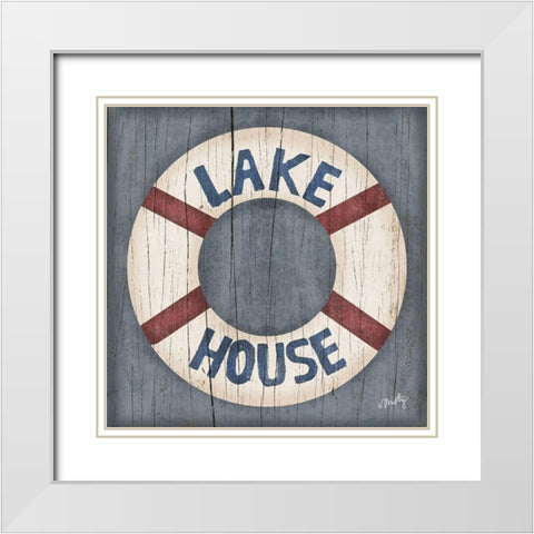 Lake House White Modern Wood Framed Art Print with Double Matting by Michelle, Misty