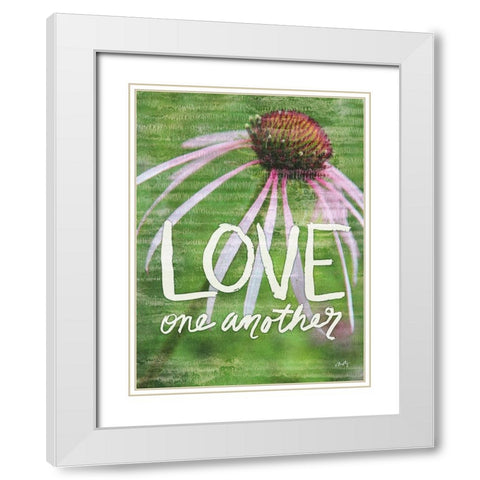 Love One Another White Modern Wood Framed Art Print with Double Matting by Michelle, Misty