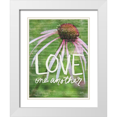 Love One Another White Modern Wood Framed Art Print with Double Matting by Michelle, Misty
