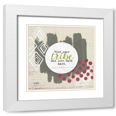 Find Your Tribe White Modern Wood Framed Art Print with Double Matting by Michelle, Misty