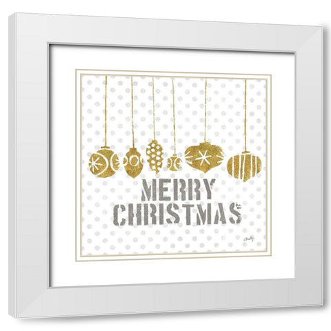 Merry Christmas White Modern Wood Framed Art Print with Double Matting by Michelle, Misty