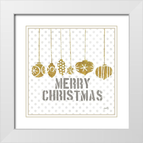 Merry Christmas White Modern Wood Framed Art Print with Double Matting by Michelle, Misty