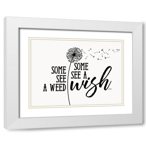 A Wish White Modern Wood Framed Art Print with Double Matting by Michelle, Misty