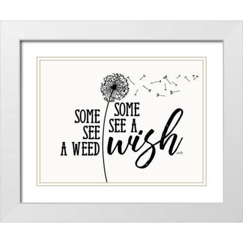 A Wish White Modern Wood Framed Art Print with Double Matting by Michelle, Misty