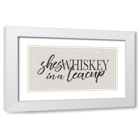 Shes Whiskey in a Teacup   White Modern Wood Framed Art Print with Double Matting by Michelle, Misty