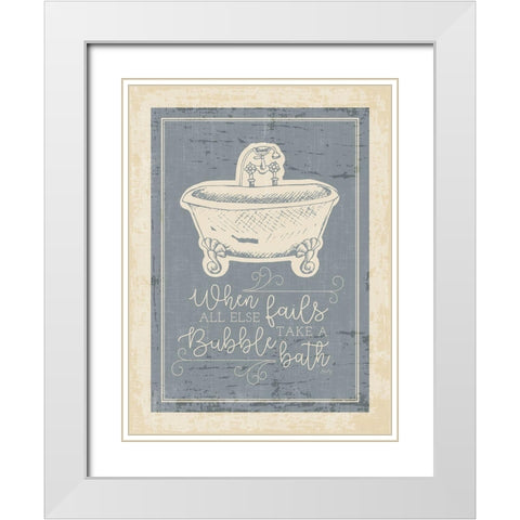 Bubble Bath White Modern Wood Framed Art Print with Double Matting by Michelle, Misty