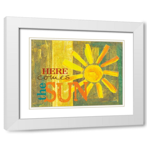 Here Comes the Sun White Modern Wood Framed Art Print with Double Matting by Michelle, Misty