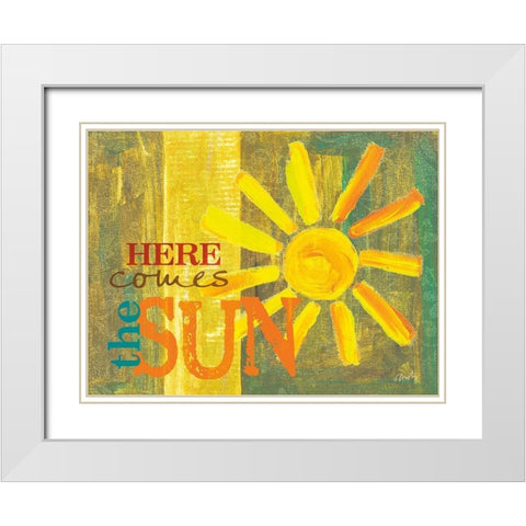 Here Comes the Sun White Modern Wood Framed Art Print with Double Matting by Michelle, Misty