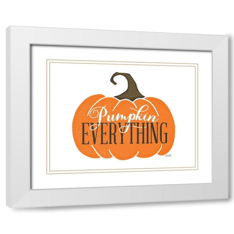 Pumpkin Everything Pumpkin White Modern Wood Framed Art Print with Double Matting by Michelle, Misty