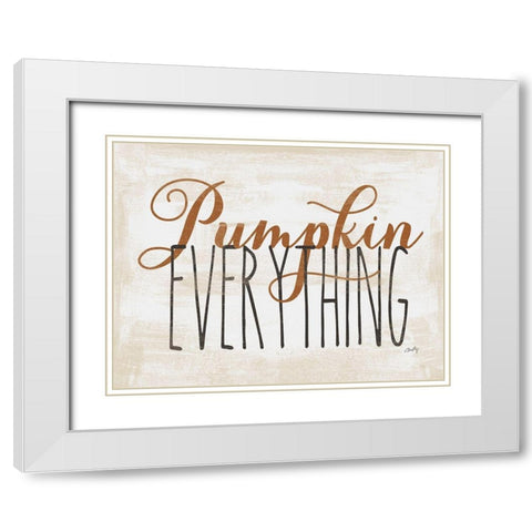 Pumpkin Everything White Modern Wood Framed Art Print with Double Matting by Michelle, Misty