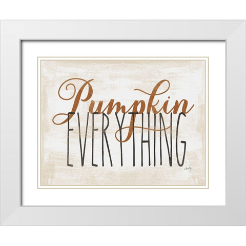 Pumpkin Everything White Modern Wood Framed Art Print with Double Matting by Michelle, Misty