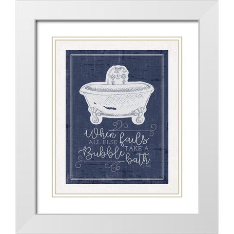 Bubble Bath    White Modern Wood Framed Art Print with Double Matting by Michelle, Misty