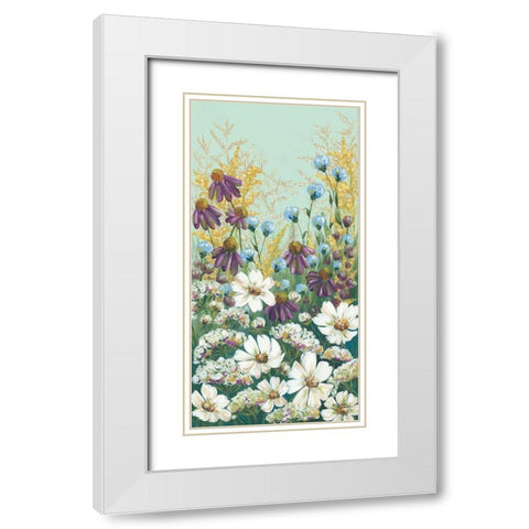 Floral Field Day White Modern Wood Framed Art Print with Double Matting by Norman, Michele