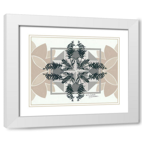 Cornfields and Sunflowers     White Modern Wood Framed Art Print with Double Matting by Norman, Michele