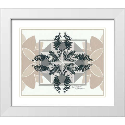 Cornfields and Sunflowers     White Modern Wood Framed Art Print with Double Matting by Norman, Michele