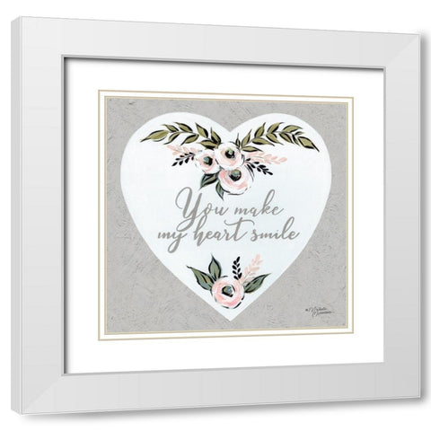 You Make My Heart Smile White Modern Wood Framed Art Print with Double Matting by Norman, Michele