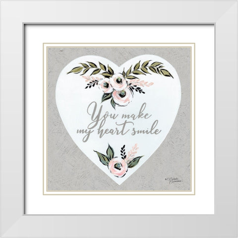 You Make My Heart Smile White Modern Wood Framed Art Print with Double Matting by Norman, Michele