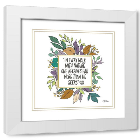 Walk with Nature White Modern Wood Framed Art Print with Double Matting by Norman, Michele