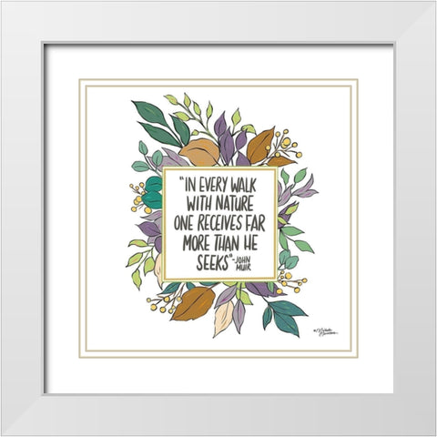 Walk with Nature White Modern Wood Framed Art Print with Double Matting by Norman, Michele