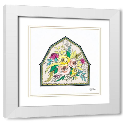 Floral Barn White Modern Wood Framed Art Print with Double Matting by Norman, Michele