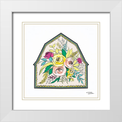 Floral Barn White Modern Wood Framed Art Print with Double Matting by Norman, Michele