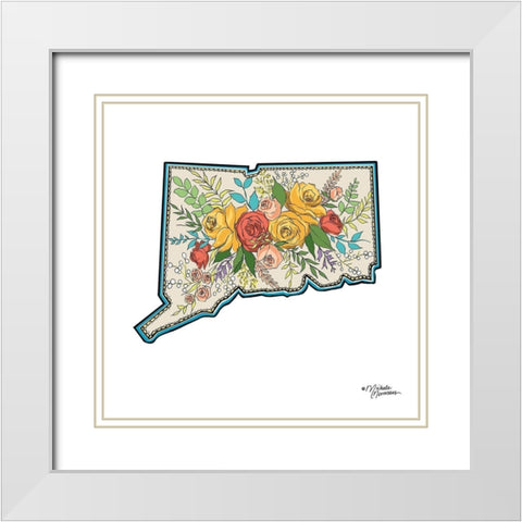 Floral Connecticut White Modern Wood Framed Art Print with Double Matting by Norman, Michele