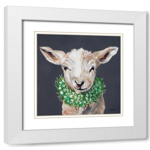 Spring Lamb White Modern Wood Framed Art Print with Double Matting by Norman, Michele