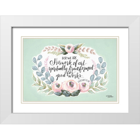 His Work of Art White Modern Wood Framed Art Print with Double Matting by Norman, Michele