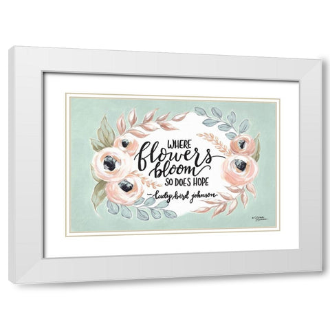 Where Flowers Bloom White Modern Wood Framed Art Print with Double Matting by Norman, Michele