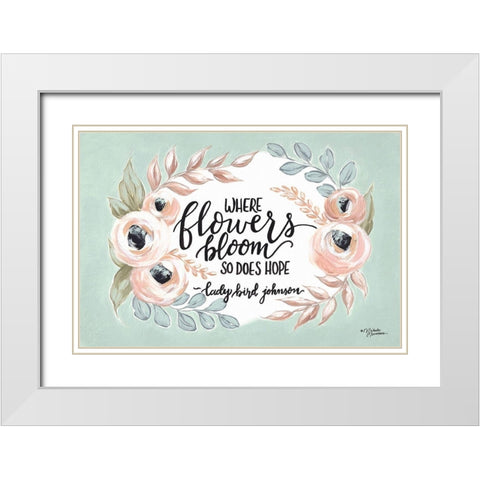 Where Flowers Bloom White Modern Wood Framed Art Print with Double Matting by Norman, Michele