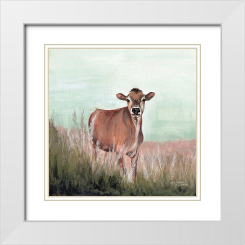 Til the Cow Comes Home White Modern Wood Framed Art Print with Double Matting by Norman, Michele