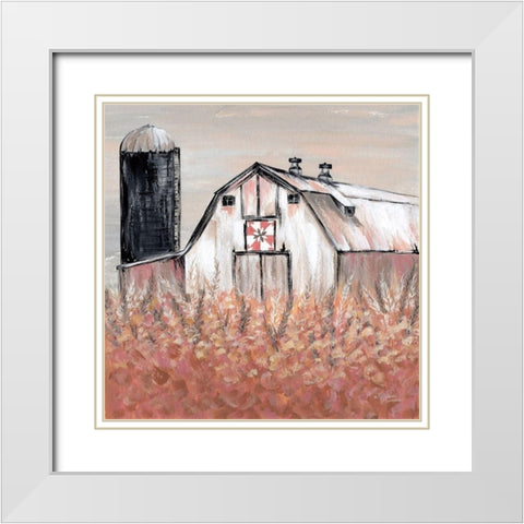 Simset Fields White Modern Wood Framed Art Print with Double Matting by Norman, Michele