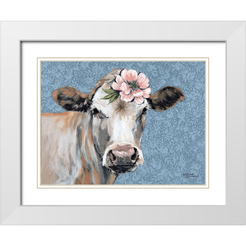 Penelope White Modern Wood Framed Art Print with Double Matting by Norman, Michele