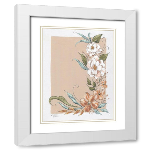 Spring Floral Frame White Modern Wood Framed Art Print with Double Matting by Norman, Michele