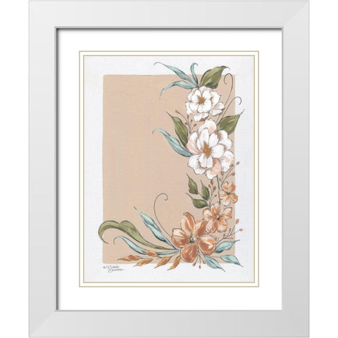 Spring Floral Frame White Modern Wood Framed Art Print with Double Matting by Norman, Michele